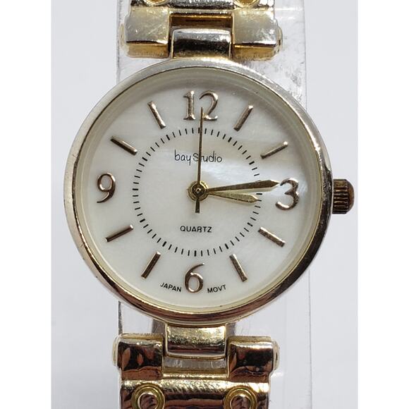Bay Studio women s watch. White Iridescent face with gold accents. Working watch Accessories